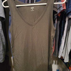 Green V neck tank top